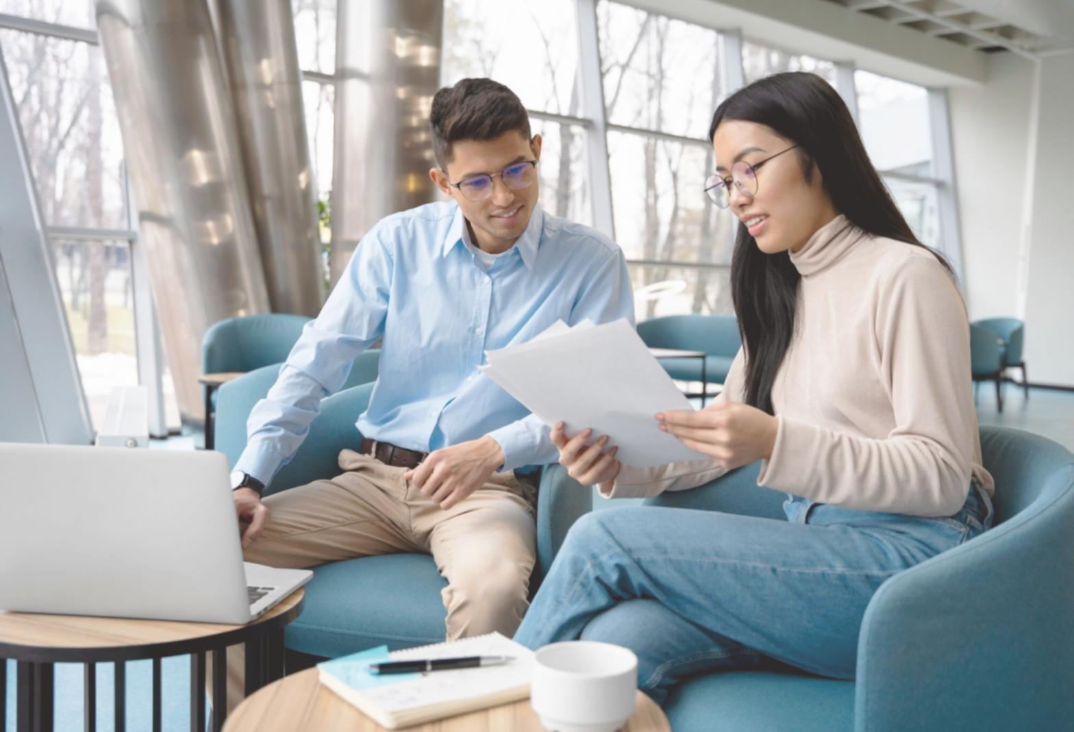 Classroom setting with investment education materials